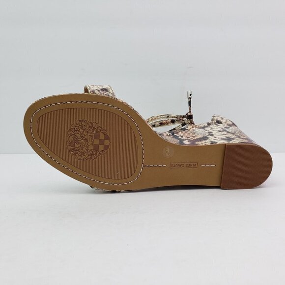 Vince Camuto Stassia Womens Size 8.5 Snake Skin Leather Strappy Wedge Sandals - Picture 8 of 9